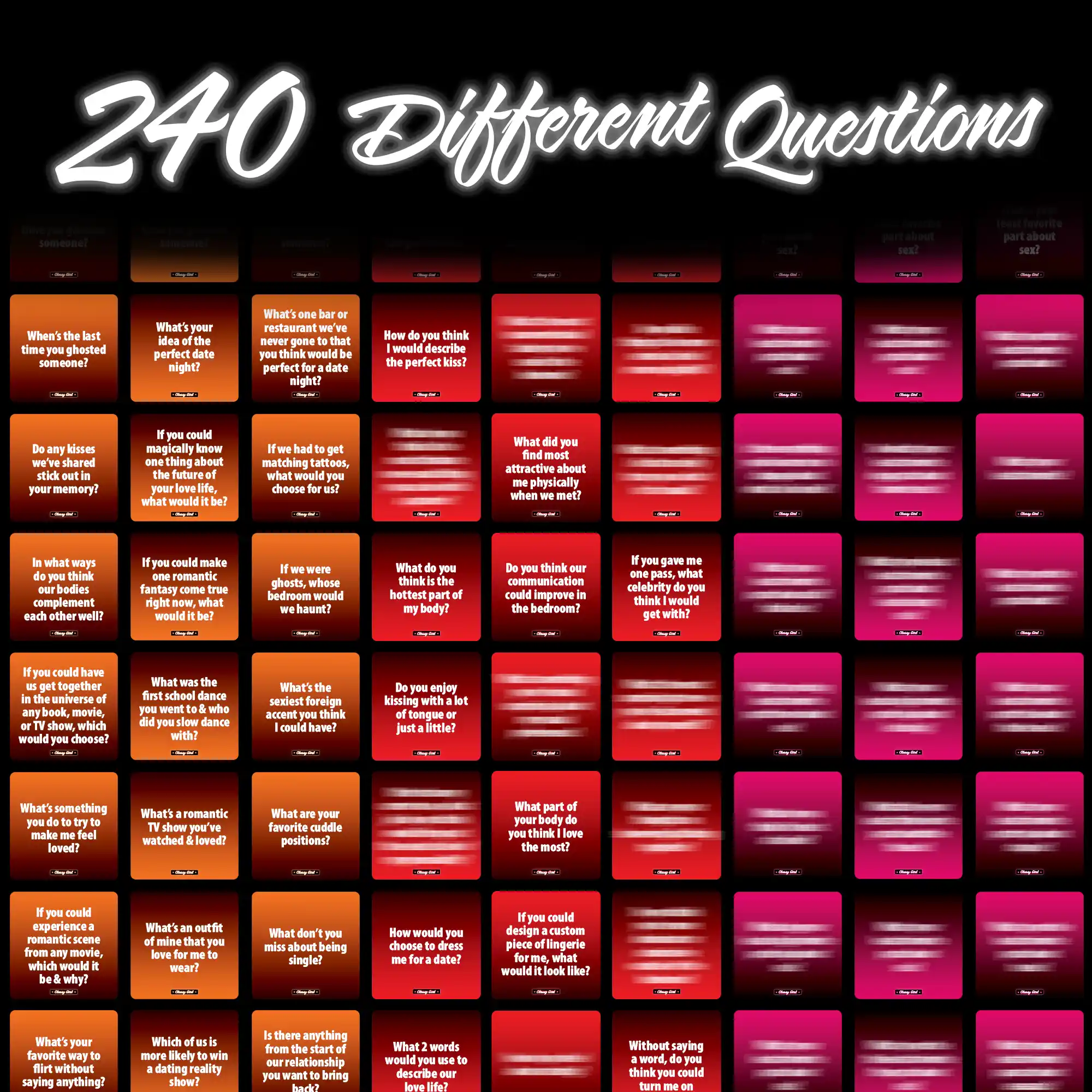 240 Different Questions for Couples