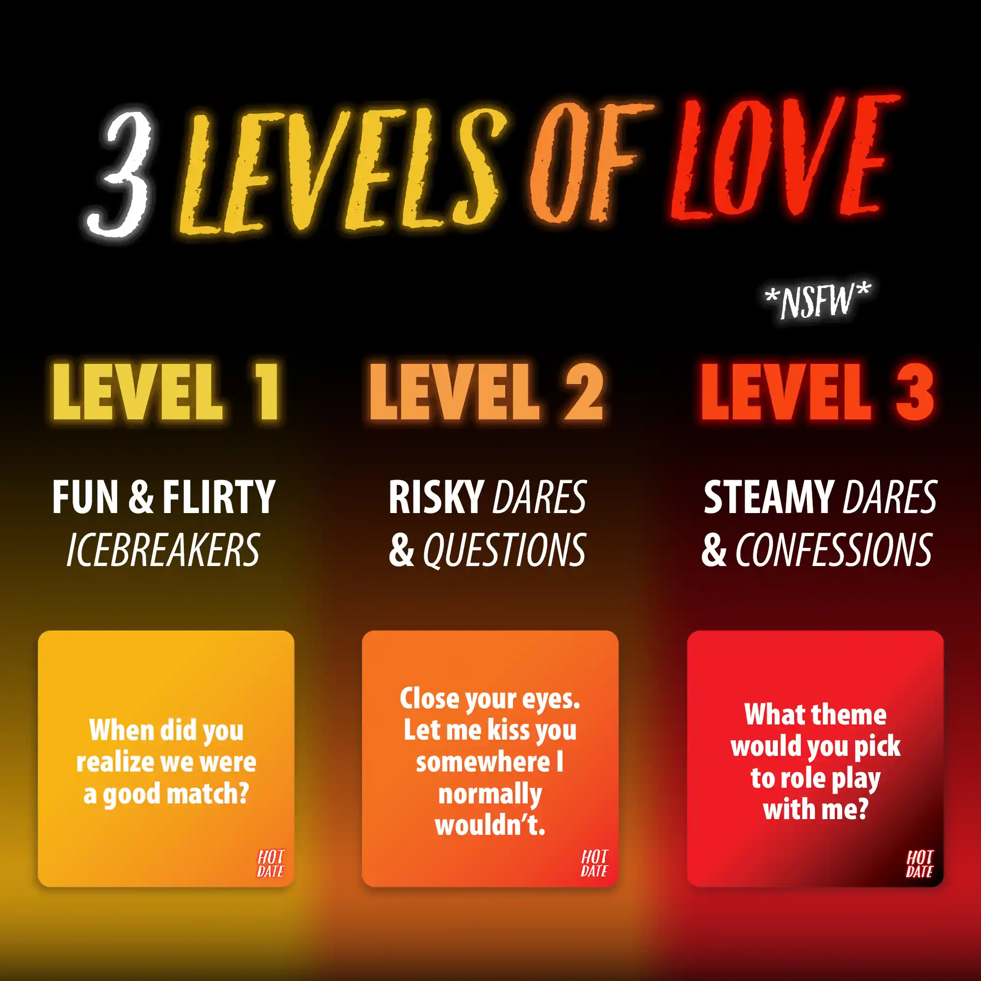 3 Levels of Love Spicy Couples Game for Adults